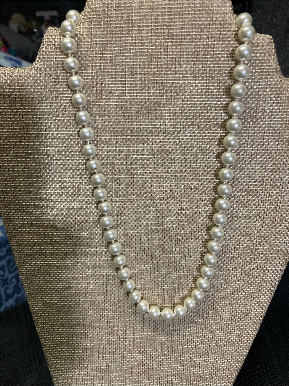 Classic Vintage Ivory Glass Pearl Necklace - Women Jewelry